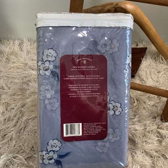 Vintage 2003 Target Basic Principle No 2 Pair Of Floral Sheer Window Panels - Picture 5 of 14